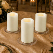 6 Real Wax 3" x 9" Flameless LED Pillar Candles with Flat Top