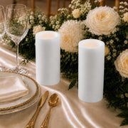 6 Real Wax 3" x 9" Flameless LED Pillar Candles with Flat Top