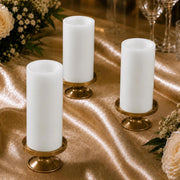 6 Real Wax 3" x 9" Flameless LED Pillar Candles with Flat Top