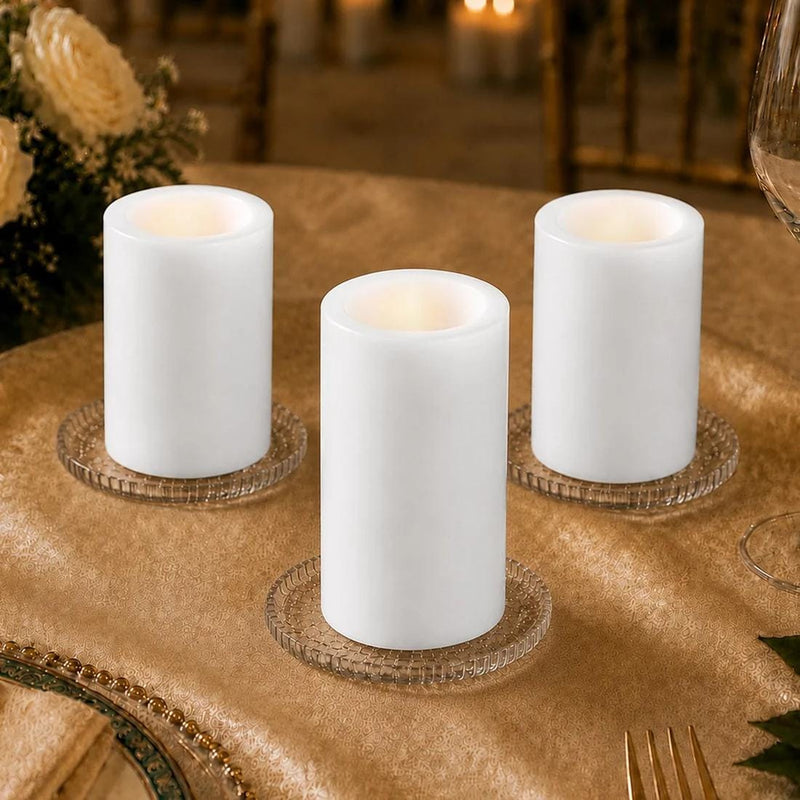 6 Real Wax 3" x 9" Flameless LED Pillar Candles with Flat Top