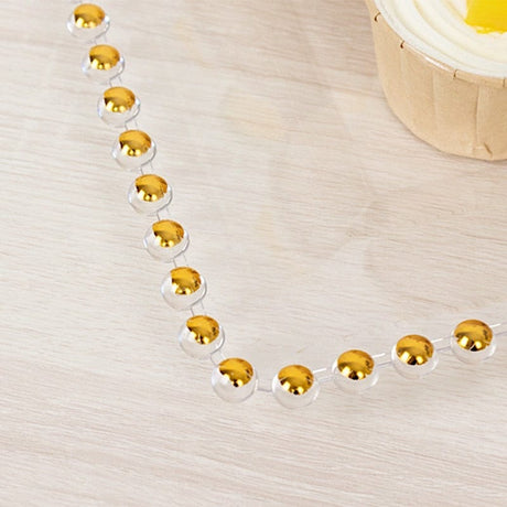 6 Rectangular Acrylic Serving Trays with Gold Beaded Rim