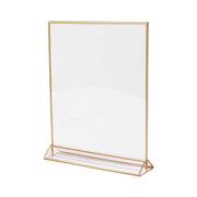 6 Rectangular Frame Acrylic Freestanding Table Sign Holders - Gold and Clear FAV_BOARD05_9X11_CLRGD