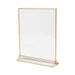 6 Rectangular Frame Acrylic Freestanding Table Sign Holders - Gold and Clear FAV_BOARD05_9X11_CLRGD