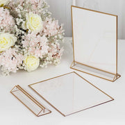 6 Rectangular Frame Acrylic Freestanding Table Sign Holders - Gold and Clear FAV_BOARD05_9X11_CLRGD
