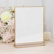 6 Rectangular Frame Acrylic Freestanding Table Sign Holders - Gold and Clear FAV_BOARD05_9X11_CLRGD