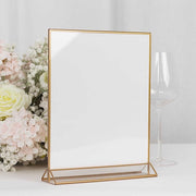 6 Rectangular Frame Acrylic Freestanding Table Sign Holders - Gold and Clear FAV_BOARD05_9X11_CLRGD