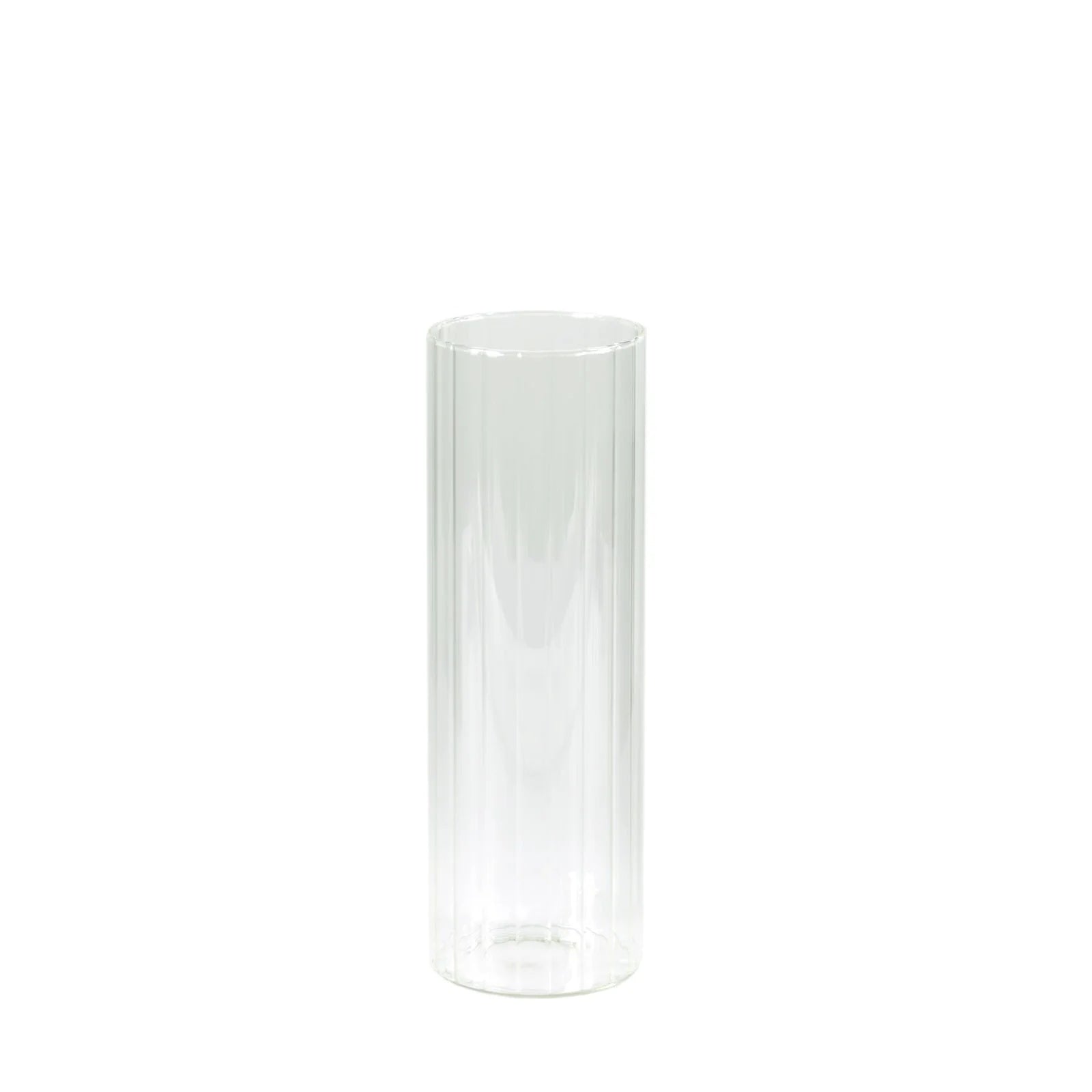 6 Ribbed Cylinder Glass Vases Wedding Centerpieces - Clear VASE_A3_RIB_12_CLR