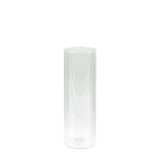 6 Ribbed Cylinder Glass Vases Wedding Centerpieces - Clear VASE_A3_RIB_12_CLR