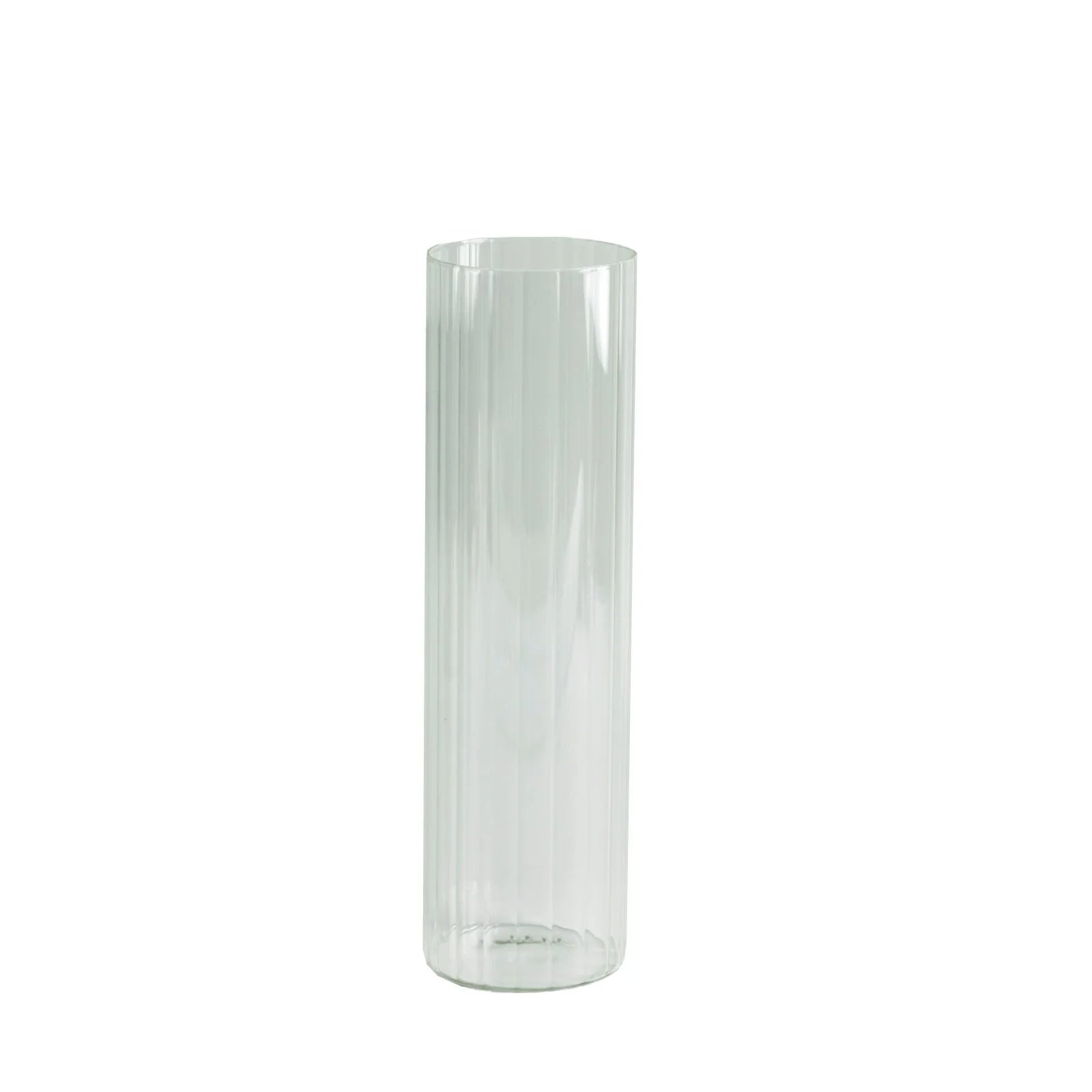 6 Ribbed Cylinder Glass Vases Wedding Centerpieces - Clear VASE_A3_RIB_14_CLR