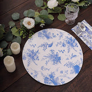 6 Round 13" Charger Plates with Chinoiserie Floral Print