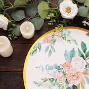 6 Round 13" Charger Plates with Chinoiserie Floral Print