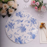 6 Round 13" Charger Plates with Chinoiserie Floral Print