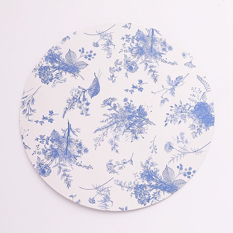 6 Round 13" Charger Plates with Chinoiserie Floral Print