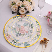 6 Round 13" Charger Plates with Chinoiserie Floral Print