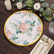 6 Round 13" Charger Plates with Chinoiserie Floral Print