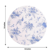 6 Round 13" Charger Plates with Chinoiserie Floral Print