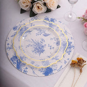 6 Round 13" Charger Plates with Chinoiserie Floral Print