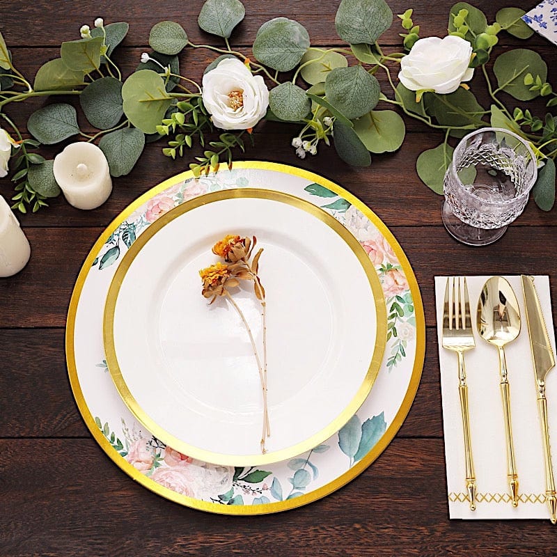 6 Round 13" Charger Plates with Chinoiserie Floral Print