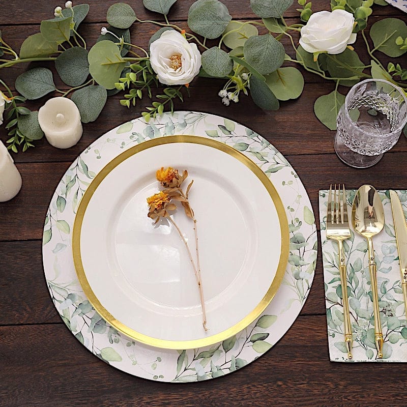 6 Round 13" Charger Plates with Chinoiserie Floral Print