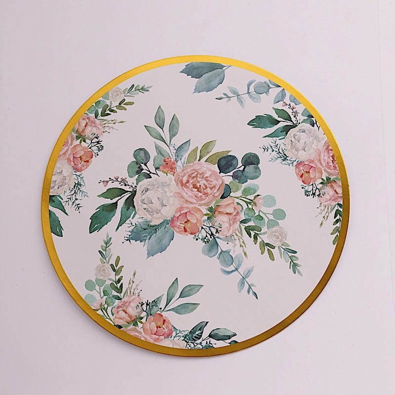 6 Round 13" Charger Plates with Chinoiserie Floral Print