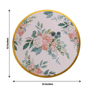 6 Round 13" Charger Plates with Chinoiserie Floral Print