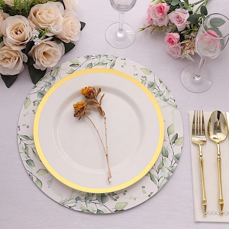 6 Round 13" Charger Plates with Chinoiserie Floral Print