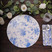 6 Round 13" Charger Plates with Chinoiserie Floral Print
