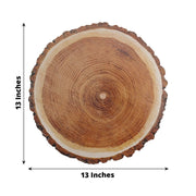 6 Round 13" Disposable Paper Charger Plates Wood Slice Design - Natural DSP_CHRG_R0006_NAT