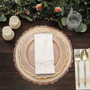 6 Round 13" Disposable Paper Charger Plates Wood Slice Design - Natural DSP_CHRG_R0006_NAT