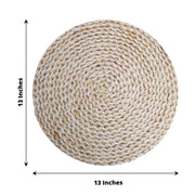 6 Round 13" Disposable Paper Charger Plates Woven Rattan Design - Natural