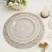 6 Round 13" Disposable Paper Charger Plates Woven Rattan Design - Natural