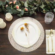 6 Round 13" Disposable Paper Charger Plates Woven Rattan Design - Natural