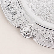 6 Round 13" Floral Embossed Acrylic Charger Plates with Scalloped Rim