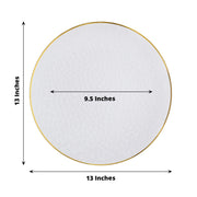 6 Round 13" Hammered Plastic Charger Plates - Clear with Gold CHRG_PLST0028_CLGD