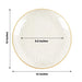 6 Round 13" Hammered Plastic Charger Plates with Gold Rim - Clear with Gold CHRG_PLST0028_GLGD