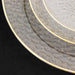 6 Round 13" Hammered Plastic Charger Plates with Gold Rim - Clear with Gold CHRG_PLST0028_GLGD