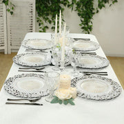 6 Round 13 in Vintage Floral Acrylic Charger Plates with Carved Borders