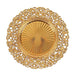 6 Round 13 in Vintage Floral Acrylic Charger Plates with Carved Borders CHRG_PLST0048_GOLD