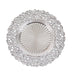 6 Round 13 in Vintage Floral Acrylic Charger Plates with Carved Borders CHRG_PLST0048_SILV