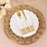 6 Round 13" Metallic Acrylic Plastic Charger Plates with Hollow Semi Circle Rim CHRG_PLST0041_GOLD