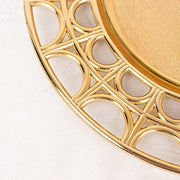 6 Round 13" Metallic Acrylic Plastic Charger Plates with Hollow Semi Circle Rim CHRG_PLST0041_GOLD