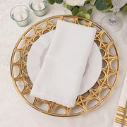 6 Round 13" Metallic Acrylic Plastic Charger Plates with Hollow Semi Circle Rim CHRG_PLST0041_GOLD