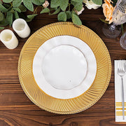 6 Round 13" Metallic Swirl Pattern Acrylic Charger Plates with Beaded Rim