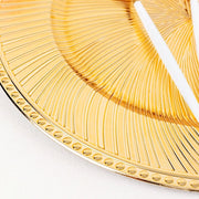 6 Round 13" Metallic Swirl Pattern Acrylic Charger Plates with Beaded Rim