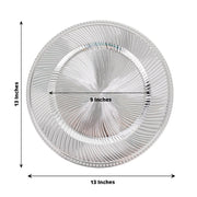 6 Round 13" Metallic Swirl Pattern Acrylic Charger Plates with Beaded Rim