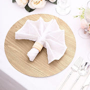 6 Round 13" Paper Placemats with Walnut Wood Design