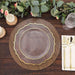 6 Round 13" Paper Placemats with Walnut Wood Design