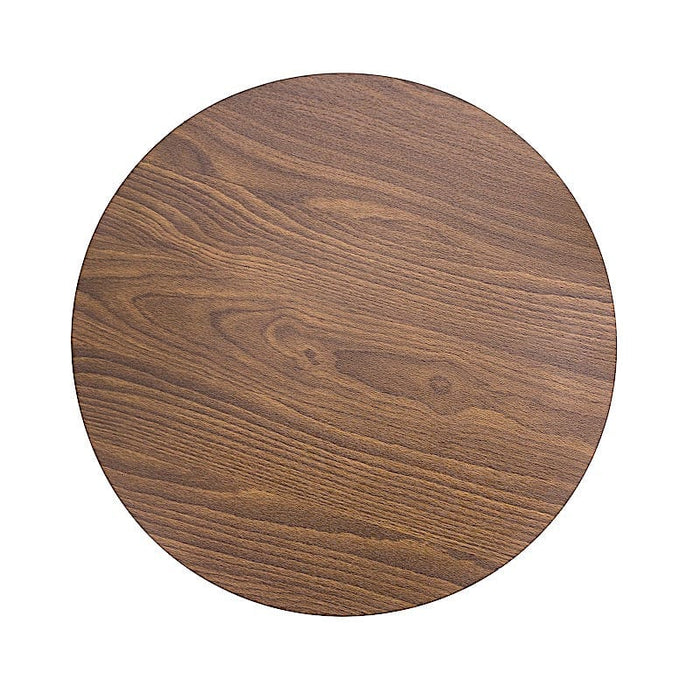 6 Round 13" Paper Placemats with Walnut Wood Design DSP_CHRG_R0012_BRN