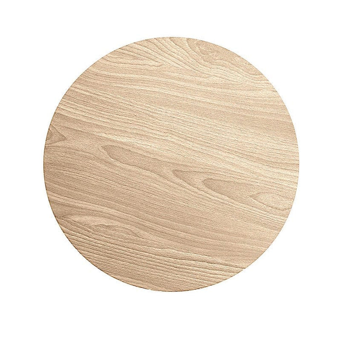 6 Round 13" Paper Placemats with Walnut Wood Design DSP_CHRG_R0012_NAT
