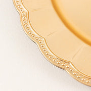 6 Round 13" Plastic Charger Plates with Beaded Sunflower Rim - Metallic Gold CHRG_PLST0036_GOLD